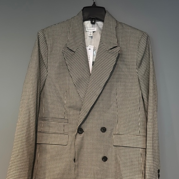Topshop Black and White Blazer Modern Tailored Fit - Picture 2 of 7
